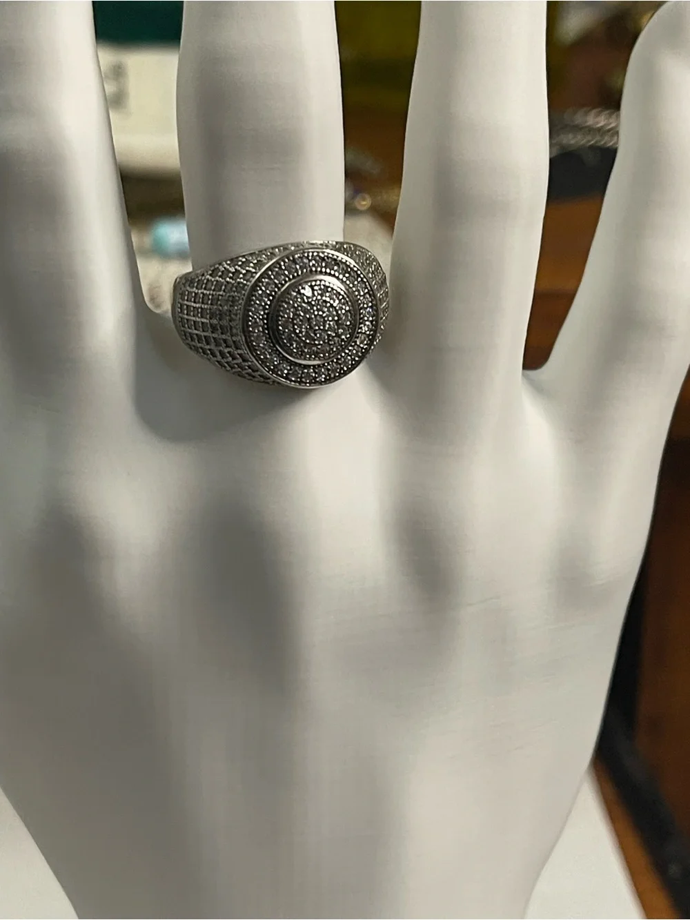 Men Iced out 925 Sterling Silver pinky Ring size 10, stamped